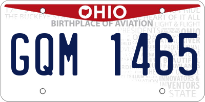 OH license plate GQM1465