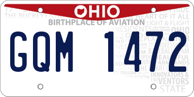 OH license plate GQM1472