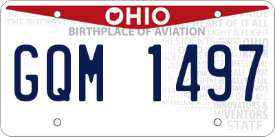 OH license plate GQM1497