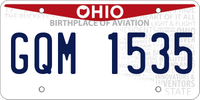 OH license plate GQM1535