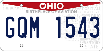 OH license plate GQM1543