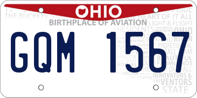 OH license plate GQM1567