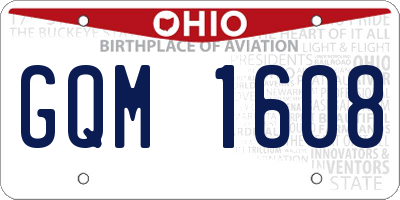 OH license plate GQM1608