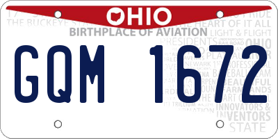 OH license plate GQM1672