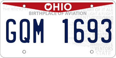 OH license plate GQM1693