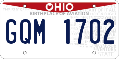 OH license plate GQM1702