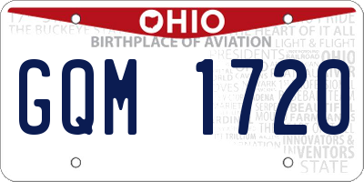 OH license plate GQM1720