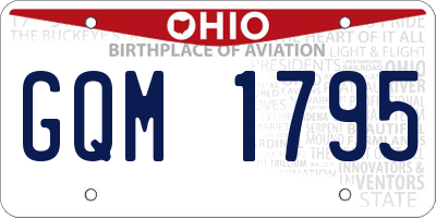 OH license plate GQM1795