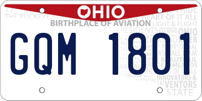 OH license plate GQM1801