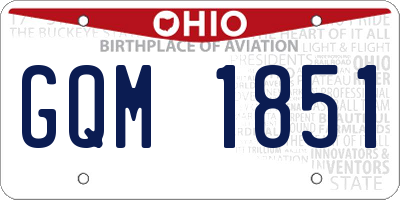 OH license plate GQM1851