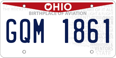 OH license plate GQM1861