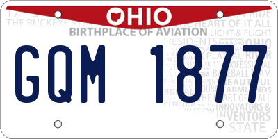 OH license plate GQM1877