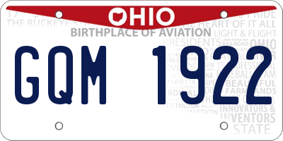 OH license plate GQM1922