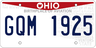 OH license plate GQM1925