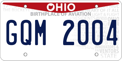 OH license plate GQM2004