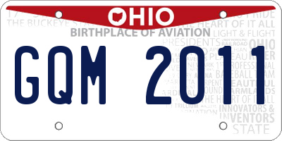 OH license plate GQM2011