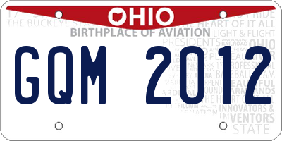 OH license plate GQM2012