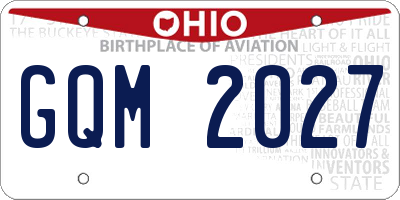 OH license plate GQM2027