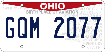OH license plate GQM2077