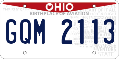 OH license plate GQM2113