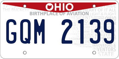OH license plate GQM2139