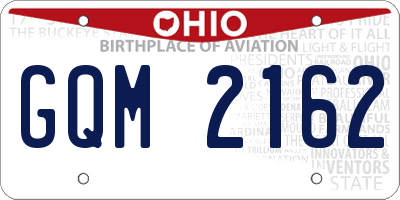 OH license plate GQM2162