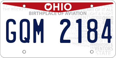 OH license plate GQM2184