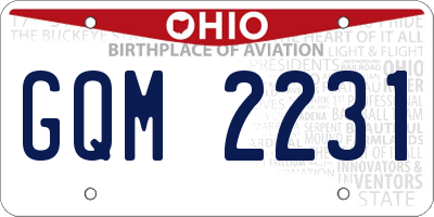OH license plate GQM2231