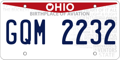 OH license plate GQM2232