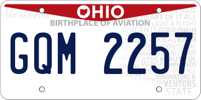 OH license plate GQM2257