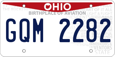 OH license plate GQM2282