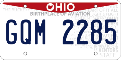 OH license plate GQM2285