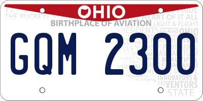 OH license plate GQM2300