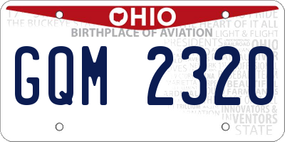 OH license plate GQM2320