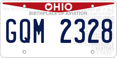 OH license plate GQM2328