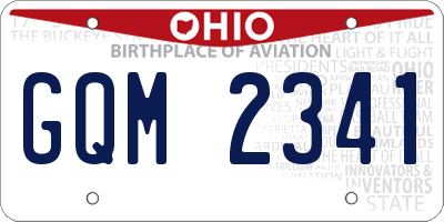 OH license plate GQM2341