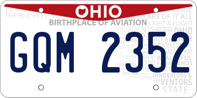 OH license plate GQM2352