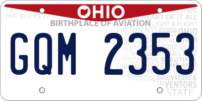 OH license plate GQM2353