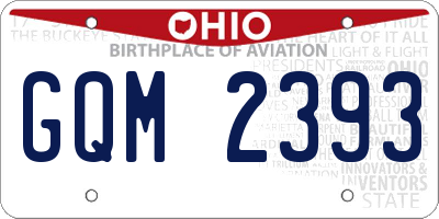 OH license plate GQM2393