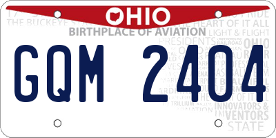 OH license plate GQM2404