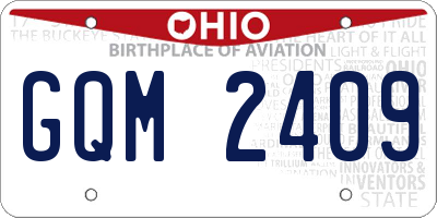 OH license plate GQM2409