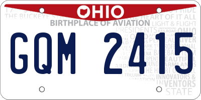 OH license plate GQM2415