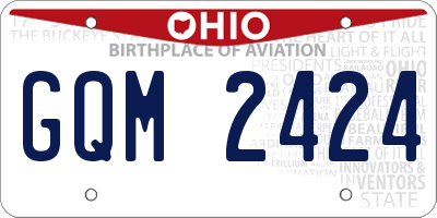 OH license plate GQM2424