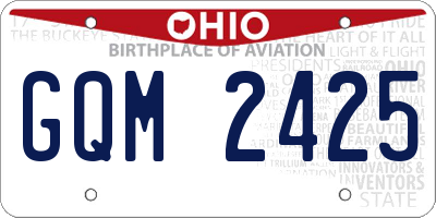 OH license plate GQM2425