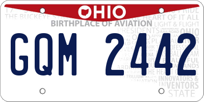OH license plate GQM2442