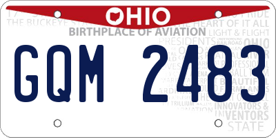 OH license plate GQM2483