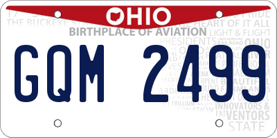 OH license plate GQM2499