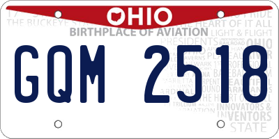 OH license plate GQM2518