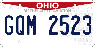 OH license plate GQM2523
