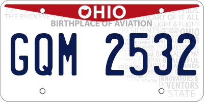 OH license plate GQM2532